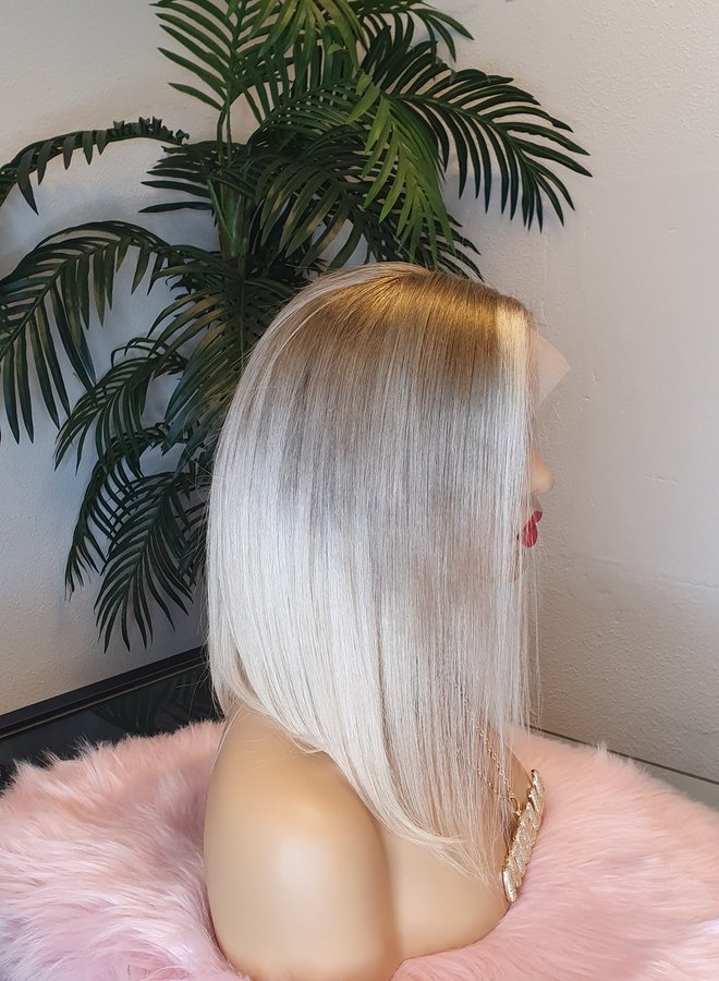 Platinum Frost - Ombre Blonde Frontal Wig 12" Bob Remy Hair