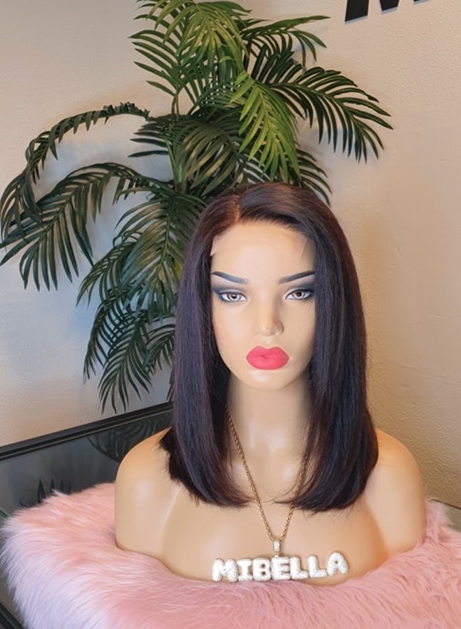 Plum Goddess - 4x4 HD Closure Wig Remy Straight Bob