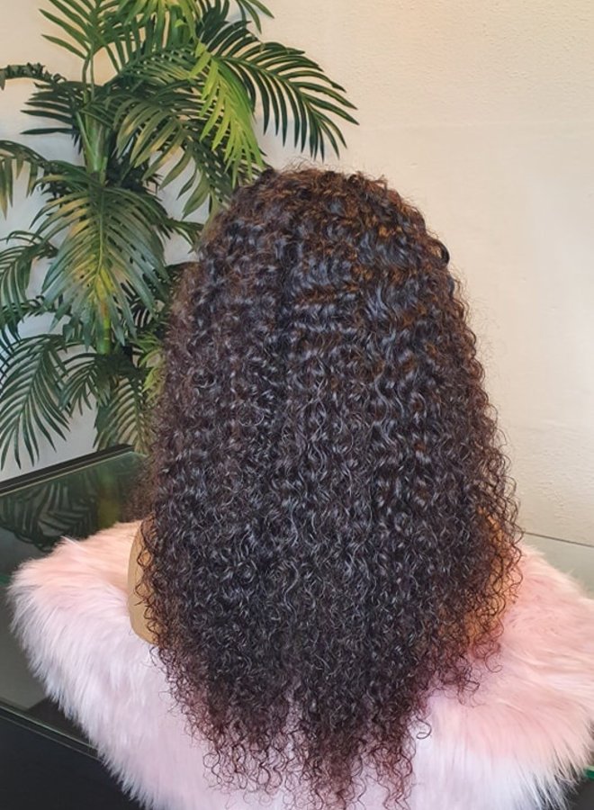 Dark Cinnamon - 5x5 HD Closure Wig Raw* Indian Deep Curly 20"