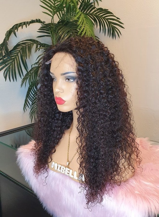 Dark Cinnamon - 5x5 HD Closure Wig Raw* Indian Deep Curly 20"