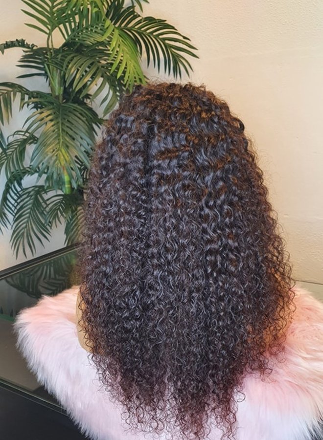 Dark Cinnamon - 5x5 HD Closure Wig Raw* Indian Deep Curly 20"