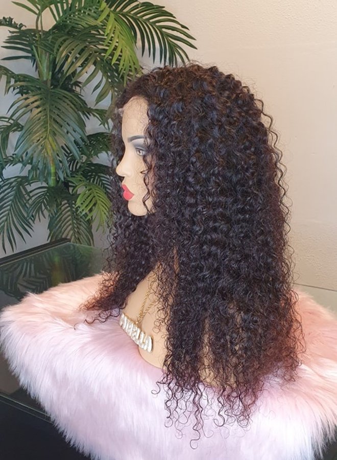 Dark Cinnamon - 5x5 HD Closure Wig Raw* Indian Deep Curly 20"