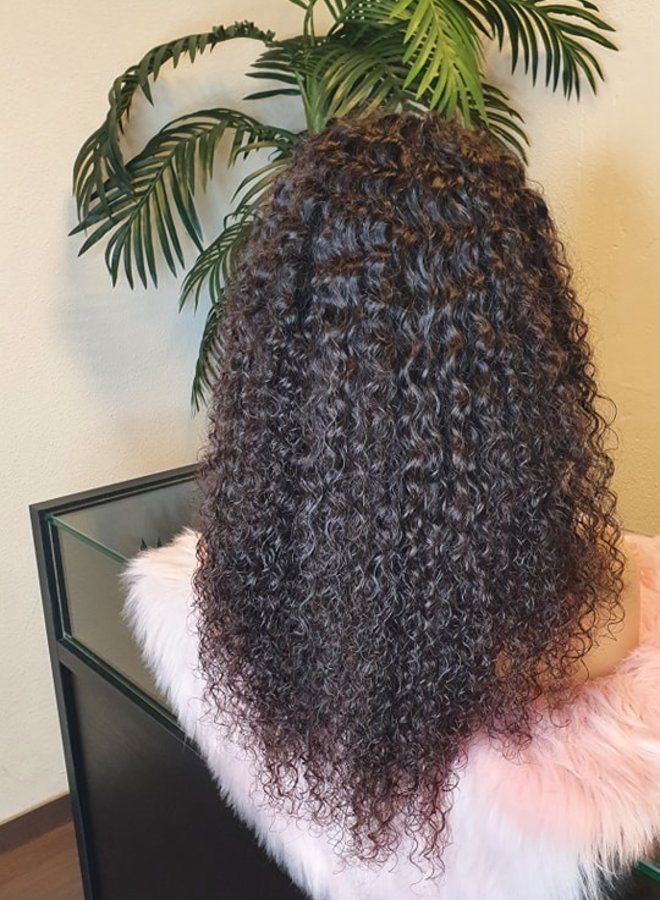 Dark Cinnamon - 5x5 HD Closure Wig Raw* Indian Deep Curly 20"