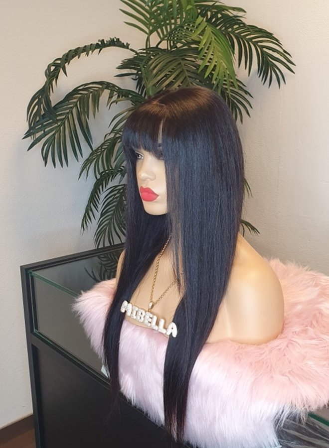 Bark Beauty - Raw Indian Straight 20" Closure Wig & Bangs