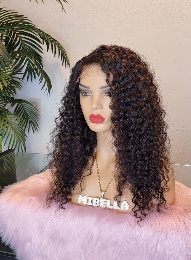 Scarlet Seduction - HD Closure Wig Caribbean Curly 18" - Steamed Raw Indian Hair