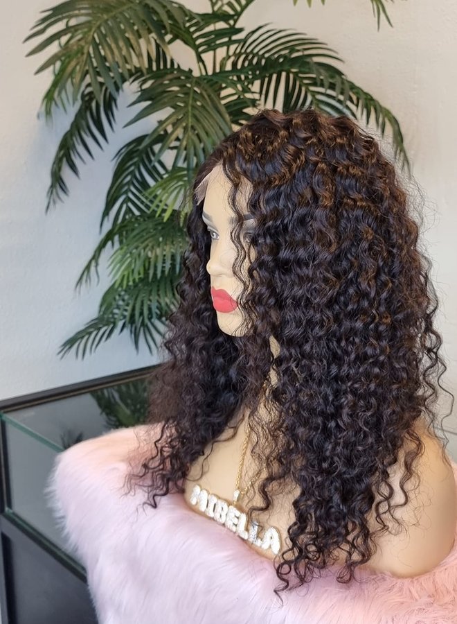 Scarlet Seduction - HD Closure Wig Caribbean Curly 18" - Steamed Raw Indian Hair