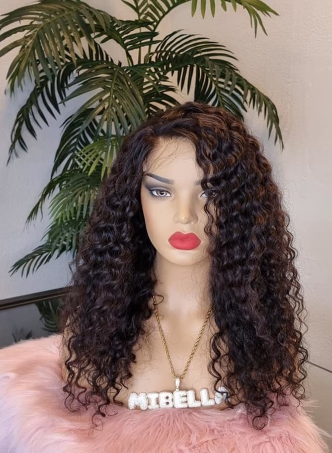 Scarlet Seduction - HD Closure Wig Caribbean Curly 18" - Steamed Raw Indian Hair