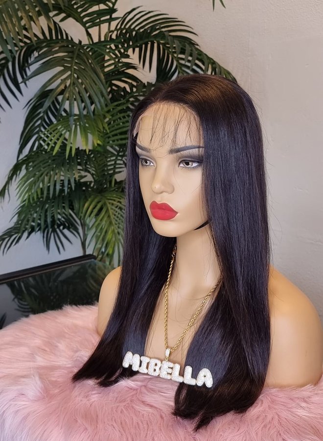 Dark Merlot - HD Closure Wig Natural Straight 20" - Raw Vietnamese Hair