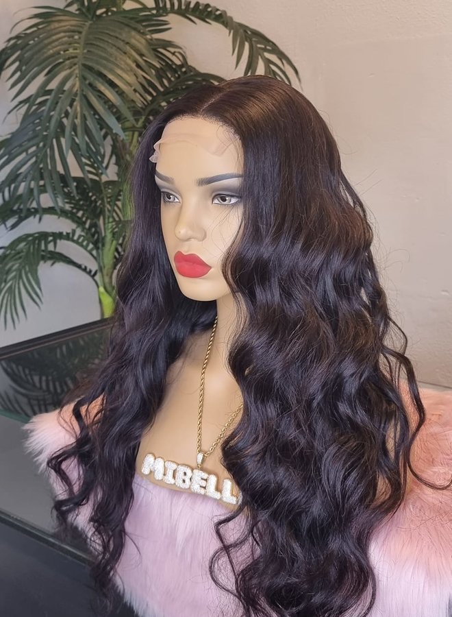 Mahogany Magic - Closure Wig Body Wave 24" - Steamed Raw Indian Hair