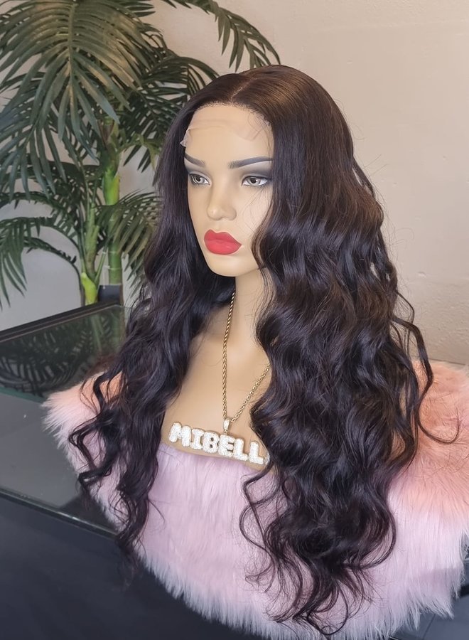 Mahogany Magic - Closure Wig Body Wave 24" - Steamed Raw Indian Hair