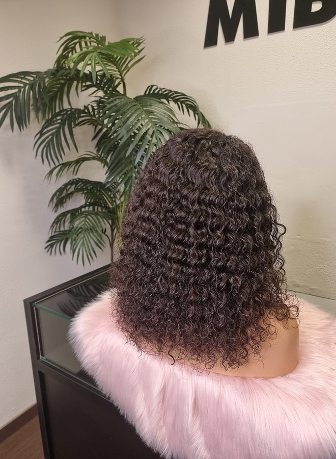 5x5 HD Closure Wig Caribbean Curly Indian Hair 14"