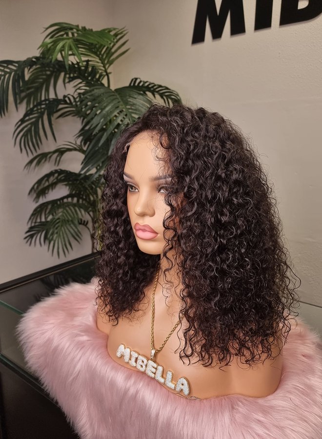 Chestnut Elegance - 5x5 HD Closure Wig Caribbean Curly Indian Hair 14"