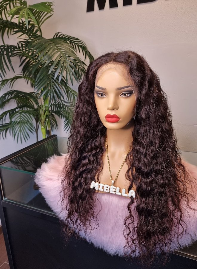 Autumnal Aura - Transparent Frontal Wig Loose Curly Indian Hair 24"