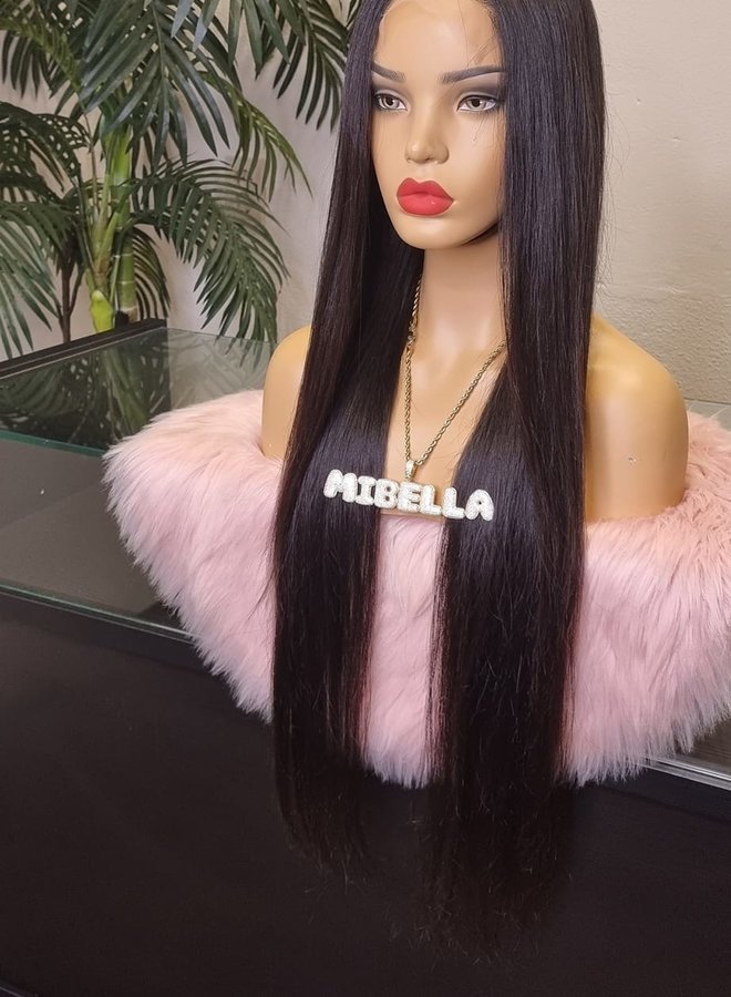 Coffee Brown - HD Closure Wig Natural Straight 28"  - Raw Indian Hair - Cap S