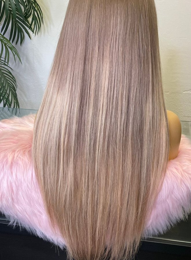 Pink Sapphire - Frontal Wig Warm Blonde Colored Raw Indian Hair