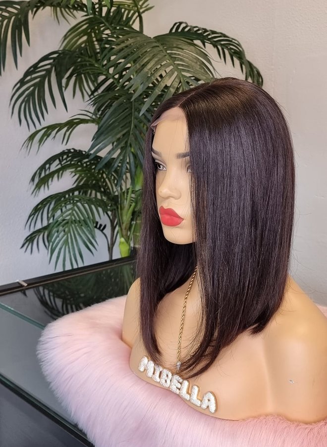 Brown Treasure - Assymetrical Bob Wig Raw Indian Straight