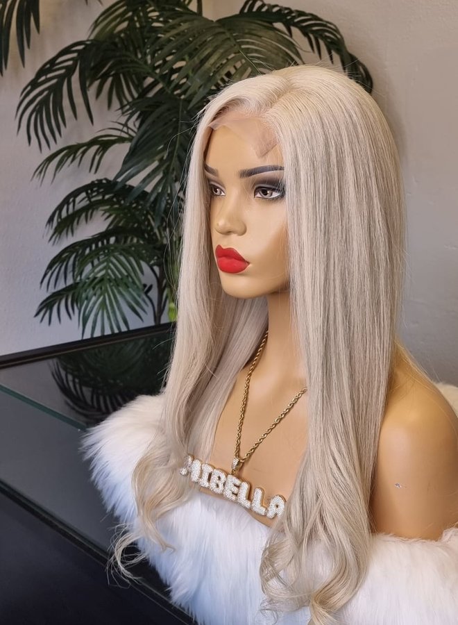 Sandy Serenity - 4x4 Transparent Closure Wig Icey Blonde Raw Indian Hair