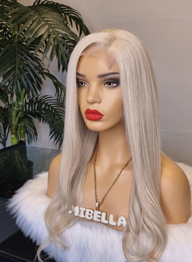 Sandy Serenity - 4x4 Transparent Closure Wig Icey Blonde Raw Indian Hair