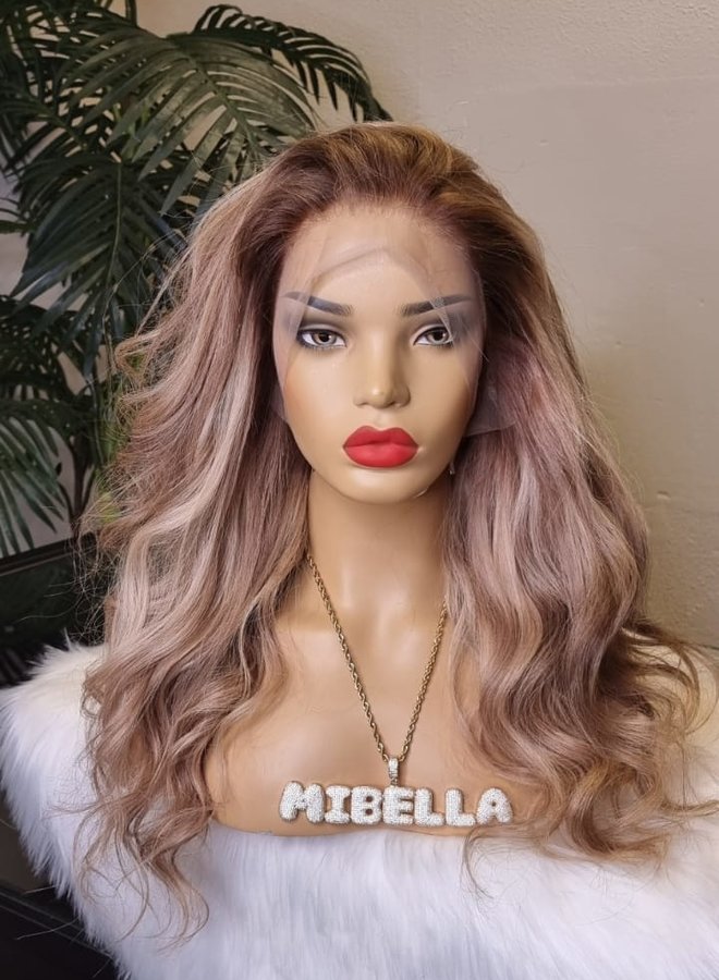 Ash Terra - Frontal Wig Blonde 18" - Colored Raw Indian Hair