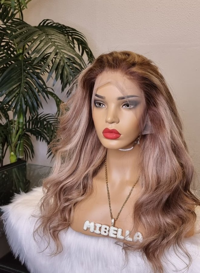 Ash Terra - Frontal Wig Blonde 18" - Colored Raw Indian Hair