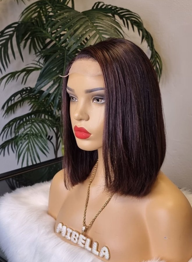 Velvet Wine - Closure Wig Natural Straight 10" - Raw Indian Straight Bob