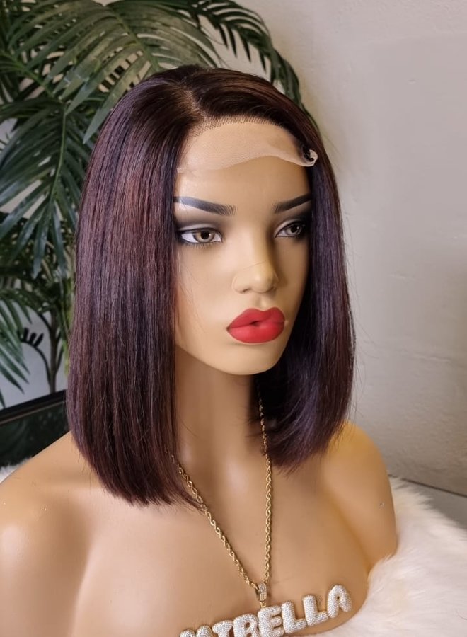 Velvet Wine - Closure Wig Natural Straight 10" - Raw Indian Straight Bob