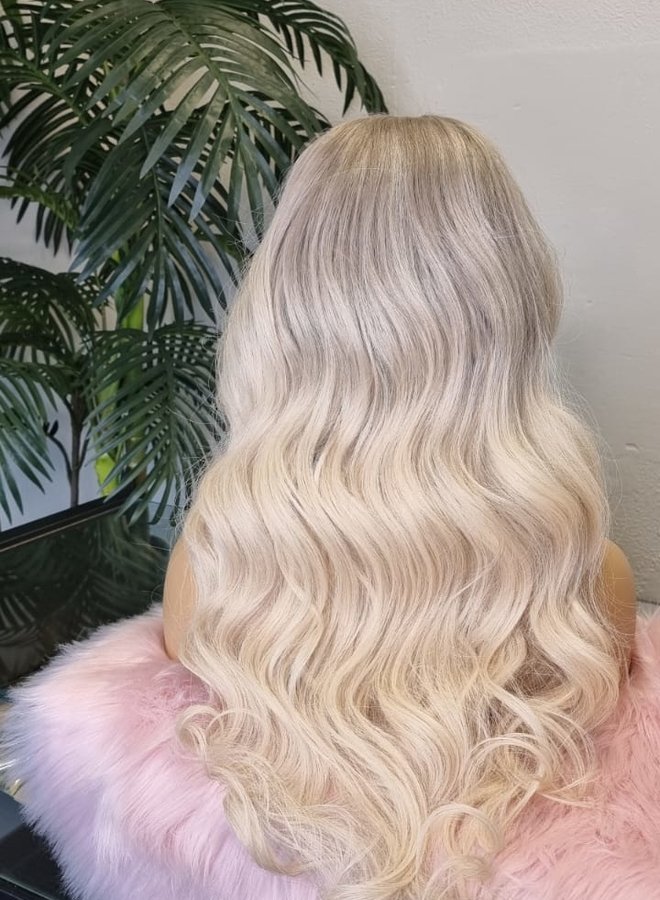 Creamsicle - Closure Wig Body Wave 22" - Colored Raw Indian Hair - Ombre Blonde