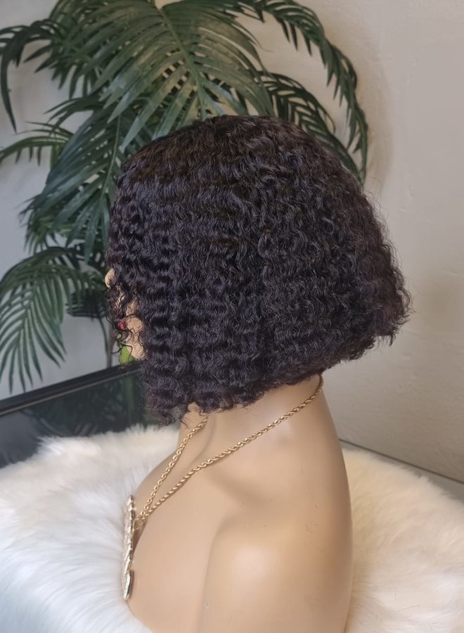 Midnight Chic - Closure Wig Kinky Curly 8" - 100% Human Hair