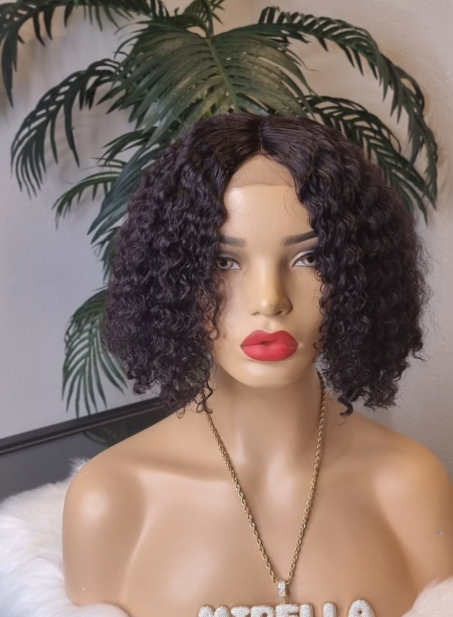 Midnight Chic - Closure Wig Kinky Curly 8" - 100% Human Hair