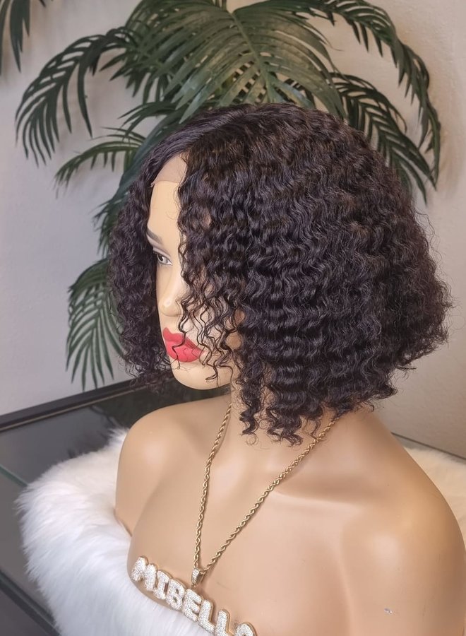 Midnight Chic - Closure Wig Kinky Curly 8" - 100% Human Hair