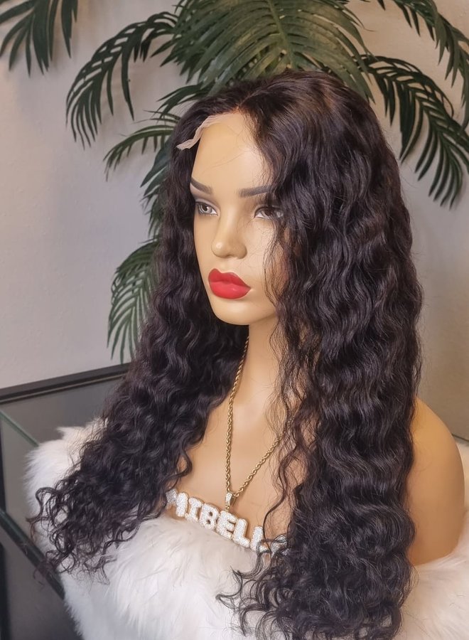 Onyx Queen - Closure Wig Loose Curly 20" - Remy Hair