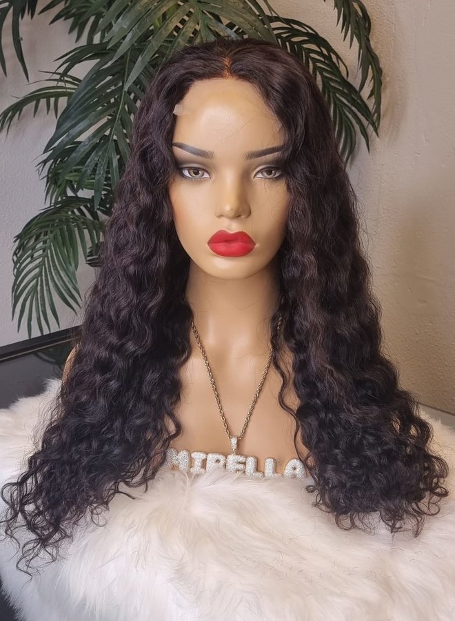 Onyx Queen - Closure Wig Loose Curly 20" - Remy Hair