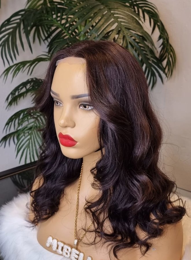 Tulip Dream - Closure Wig Body Wave 14"  - Steamed Raw Indian Hair