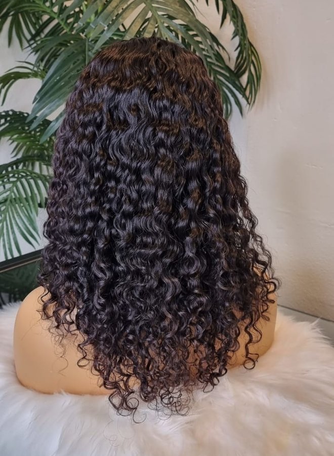 Ebony Brown	- U Part Wig  Caribbean Curly 16" - Steamed Raw Indian Hair