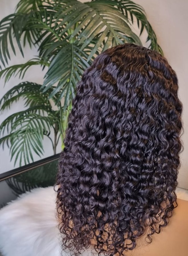 Ebony Brown	- U Part Wig  Caribbean Curly 16" - Steamed Raw Indian Hair