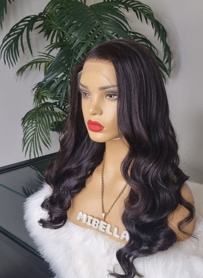 Smokey Aubergine - HD Frontal Wig Body Wave 22" - Remy Hair - Cap M