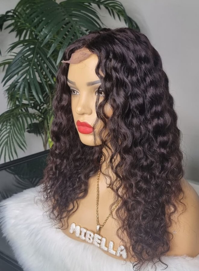 Choco Swirl - Closure Wig Moroccan Curly 18" - Steamed Raw Indian Hair