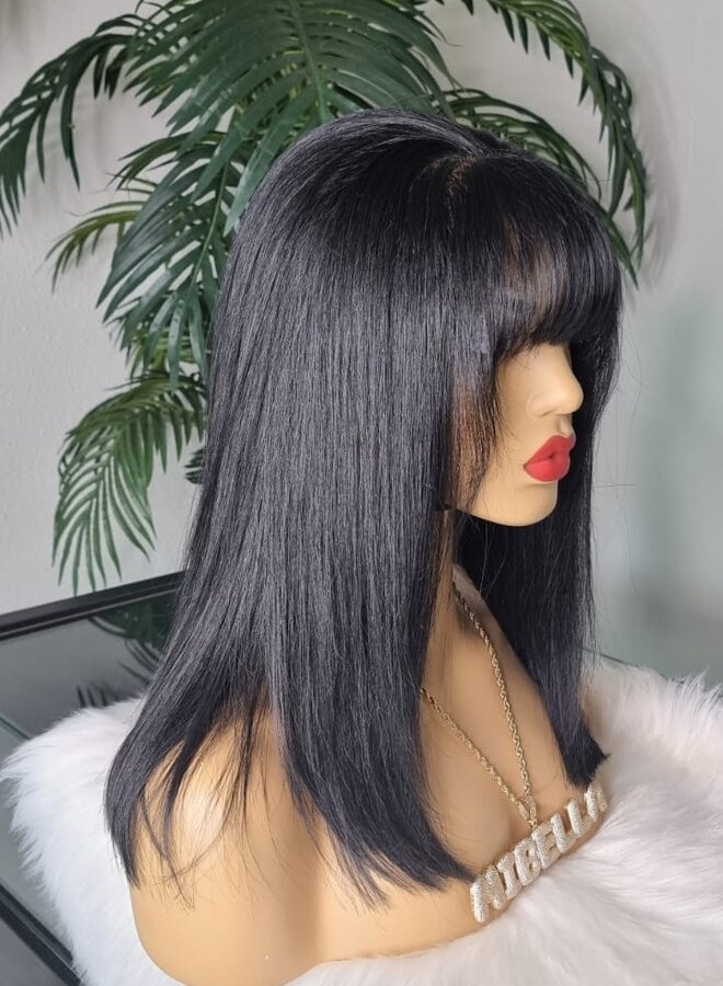 Midnight Diamond - Closure Wig Natural Straight 14" - Remy Vietnamese - Jet Black