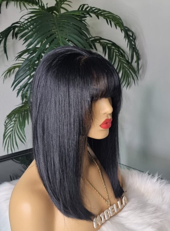 Midnight Diamond - Closure Wig Natural Straight 14" - Remy Vietnamese - Jet Black