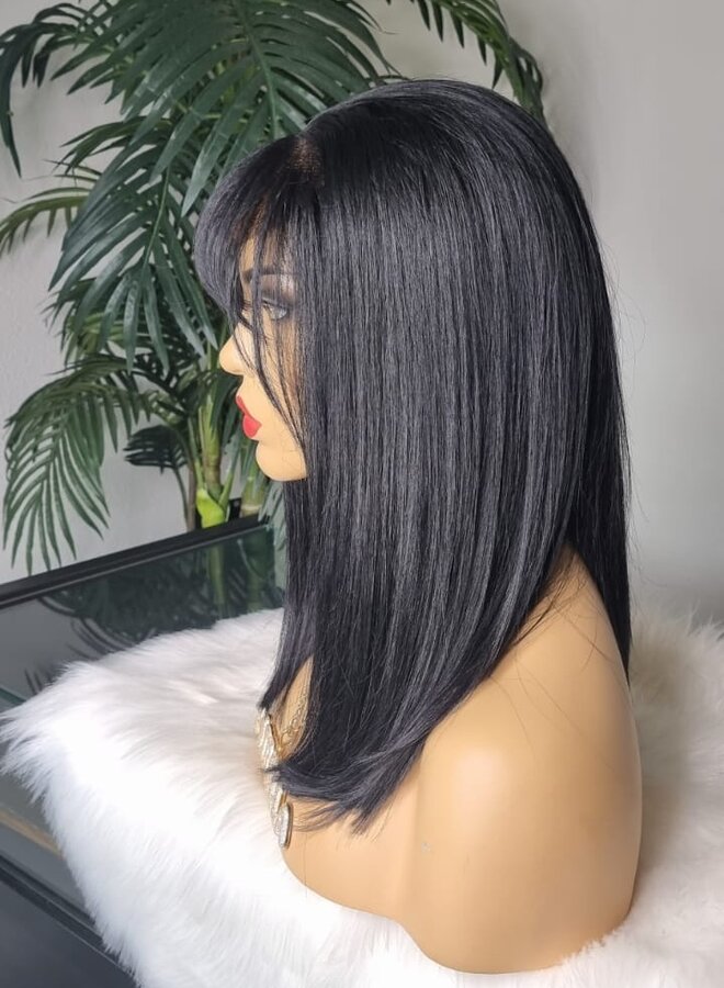 Midnight Diamond - Closure Wig Natural Straight 14" - Remy Vietnamese - Jet Black