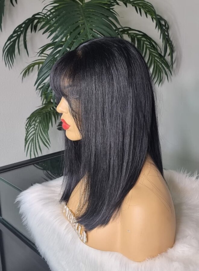 Midnight Diamond - Closure Wig Natural Straight 14" - Remy Vietnamese - Jet Black