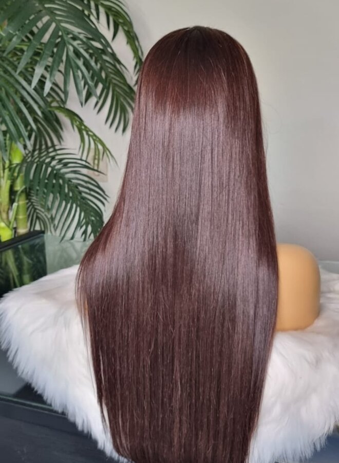 Brownie - Closure Wig Natural Straight 22" - Remy Vietnamese Hair
