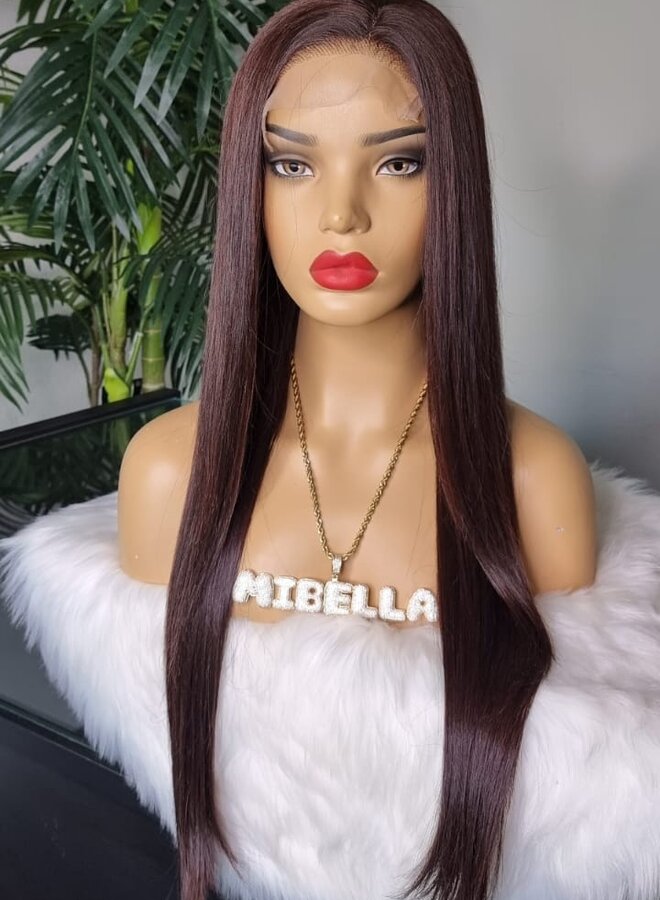 Brownie - Closure Wig Natural Straight 22" - Remy Vietnamese Hair