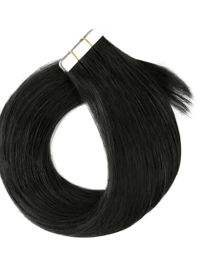 #1 Jet Black Straight - Tape In Extensions
