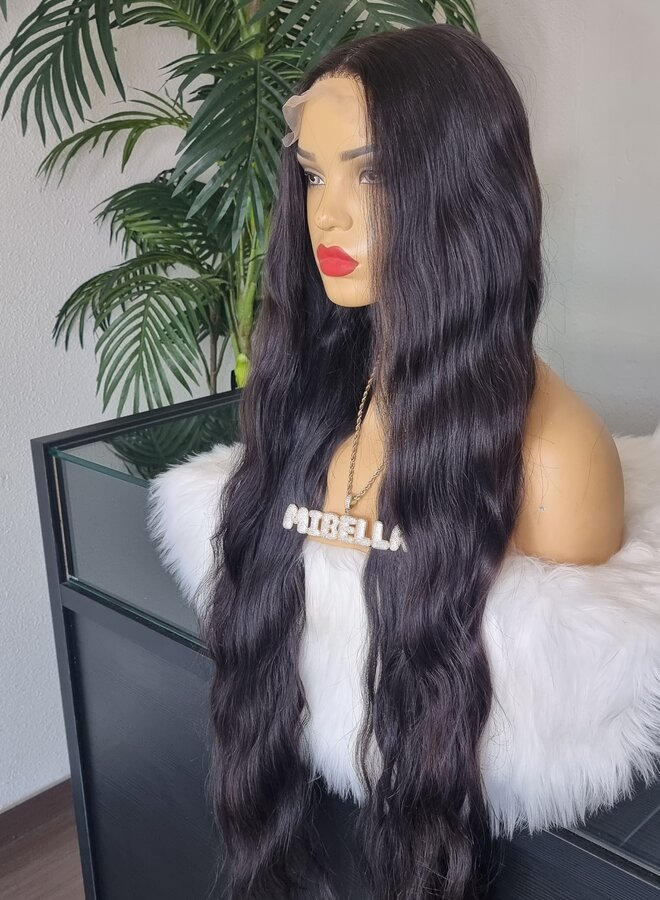Dark Bambina - 5x5 Closure Wig Natural Wavy 32" - Remy Vietnamese Hair