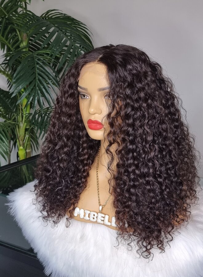 Sienna Sirena - 5x5  HD Closure Wig Caribbean Curly 18" - Steamed Raw Indian Hair