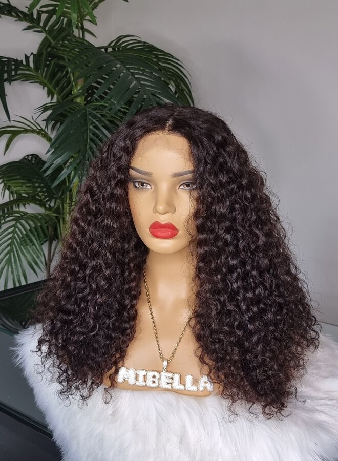 Sienna Sirena - 5x5  HD Closure Wig Caribbean Curly 18" - Steamed Raw Indian Hair