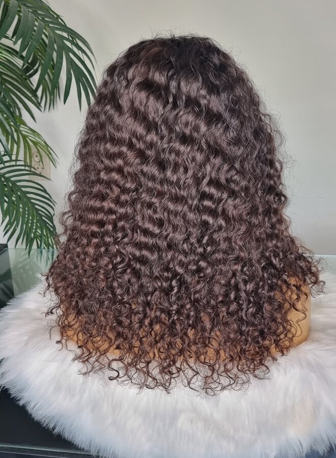 Caprice Bellezza - 4x4 HD Closure Wig Caribbean Curly 16" - Steamed Raw Indian Hair - Cap M