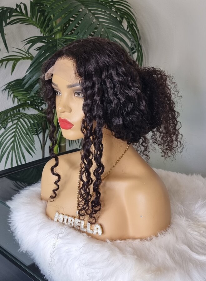 Noire Nenuphar - 4x4 Closure Wig Caribbean Curly 30" - Steamed Raw Indian Hair - Cap M