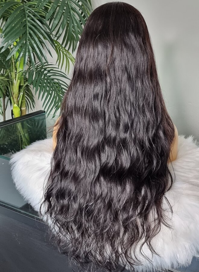 Brunette Bella - 5x5 Closure Wig Natural Wavy 24" - Remy Vietnamese Hair